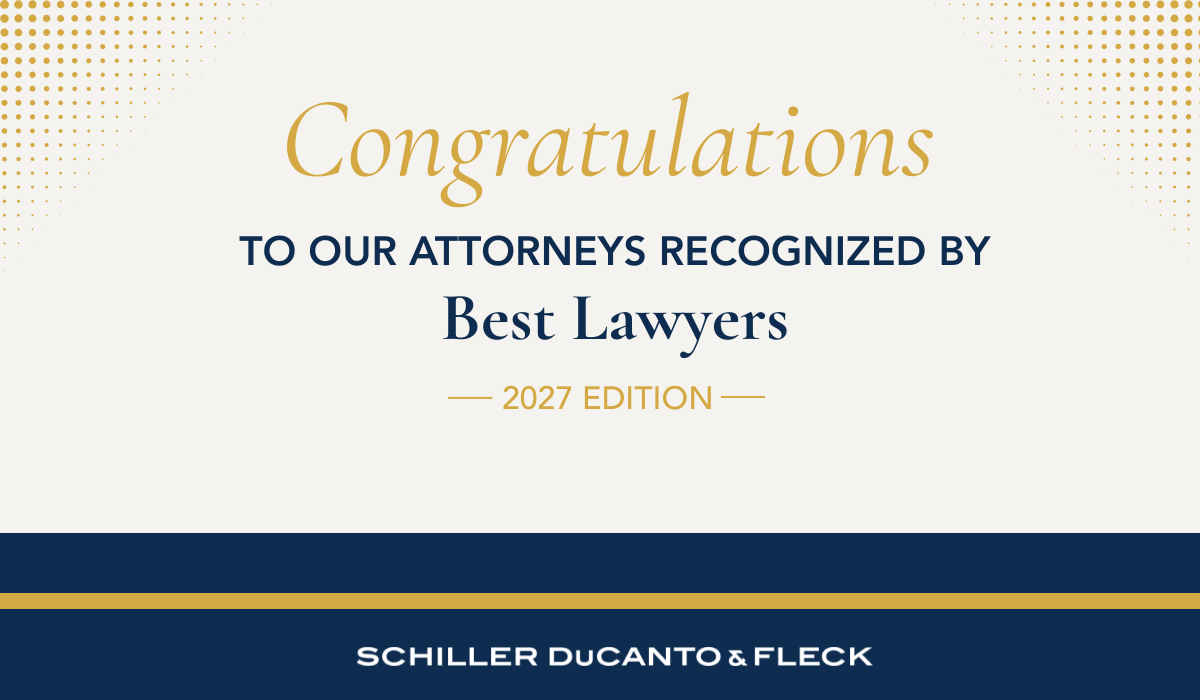 Graphic congratulating Schiller DuCanto & Fleck attorneys recognized in the 2027 edition of Best Lawyers.