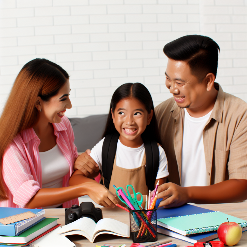 Two parents from different households happily help